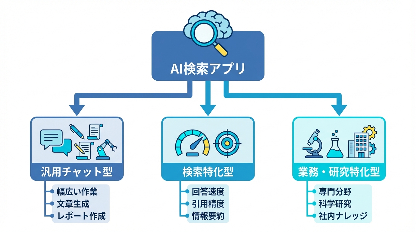AI検索アプリの種類と分類