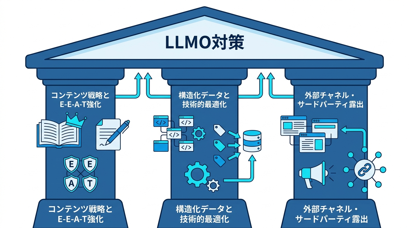 LLMO対策の全体像と三本柱