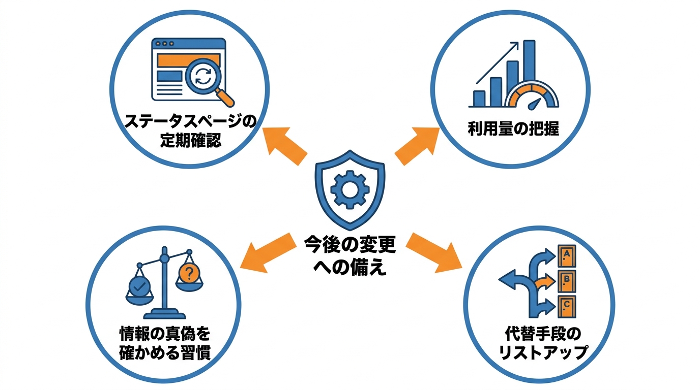今後の変更に備える注意点