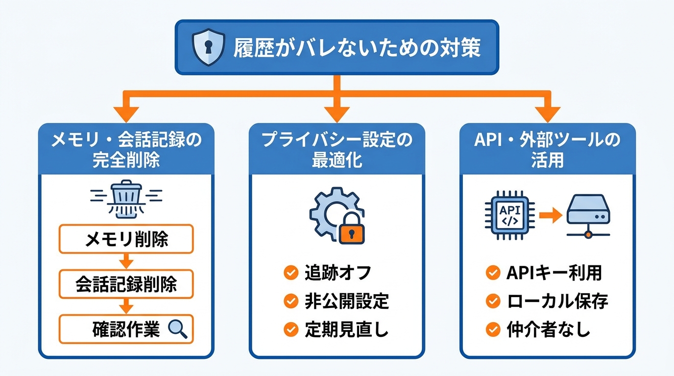 履歴がバレないための対策