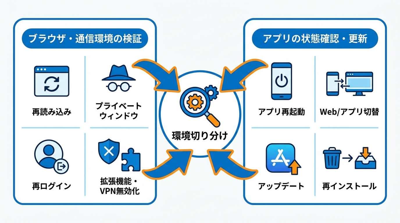 ローカル環境の切り分け手順