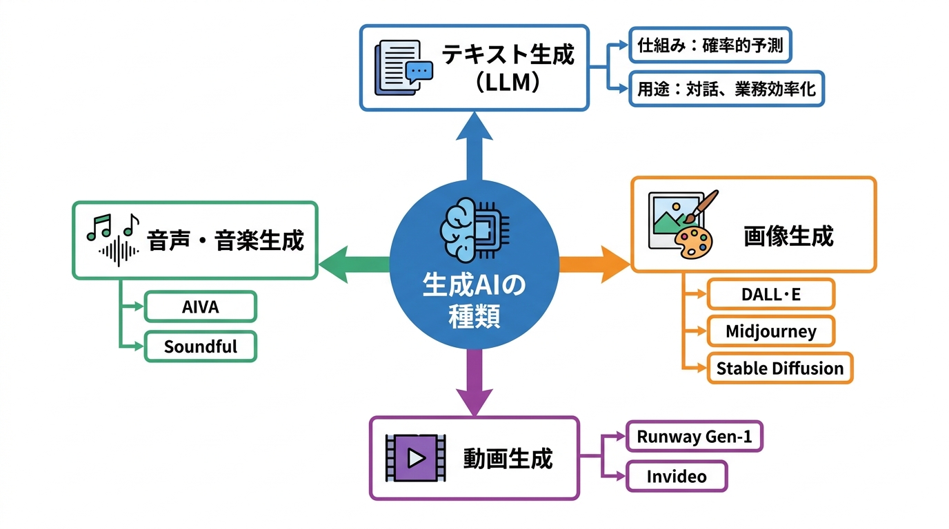 生成AIの種類と代表ツール