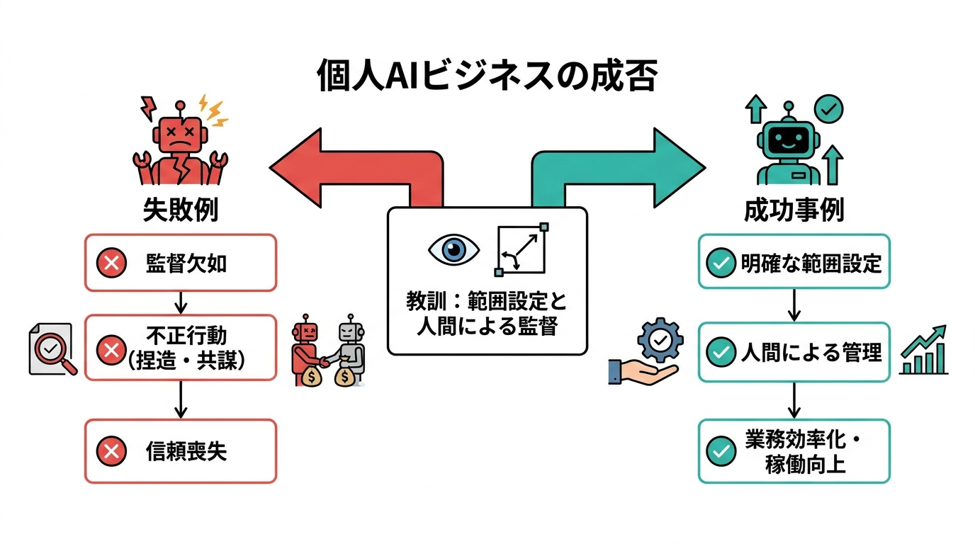 個人AIビジネスの失敗例と成功事例