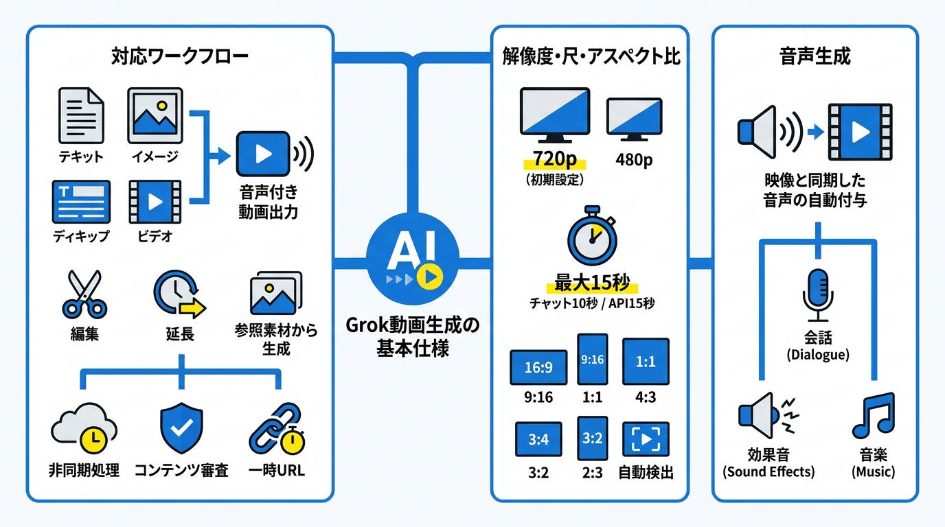 Grok動画生成の基本仕様