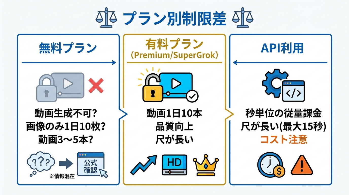無料・有料プランの制限差