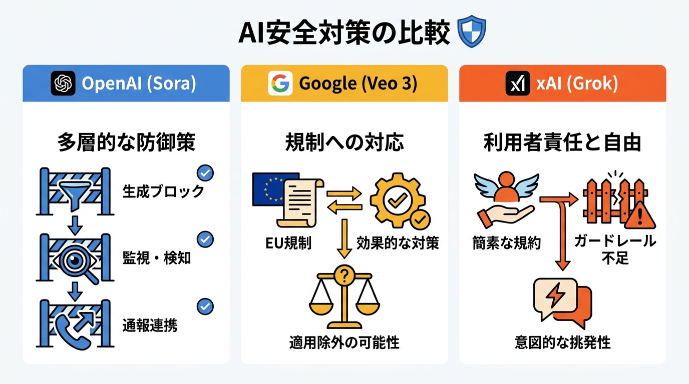 他社AIとの安全対策比較