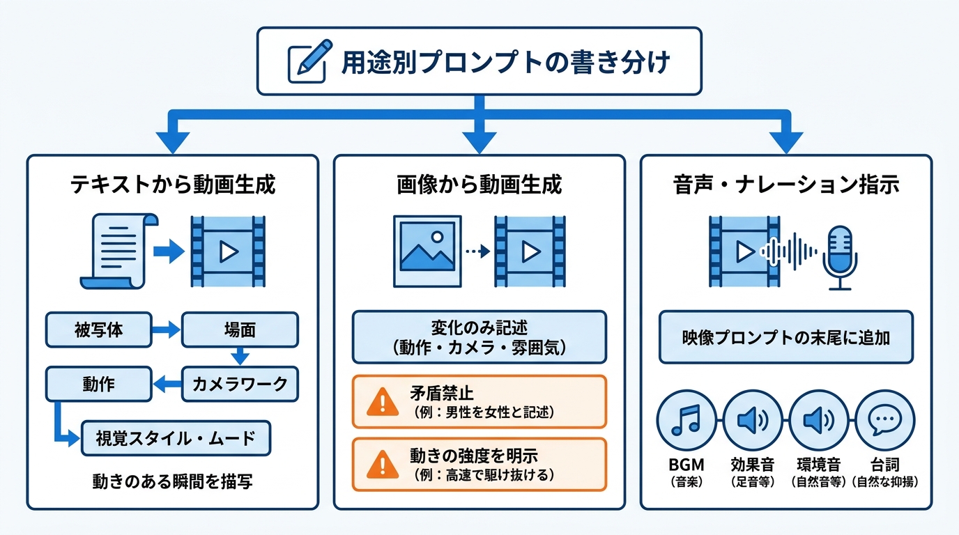用途別プロンプトの書き分け
