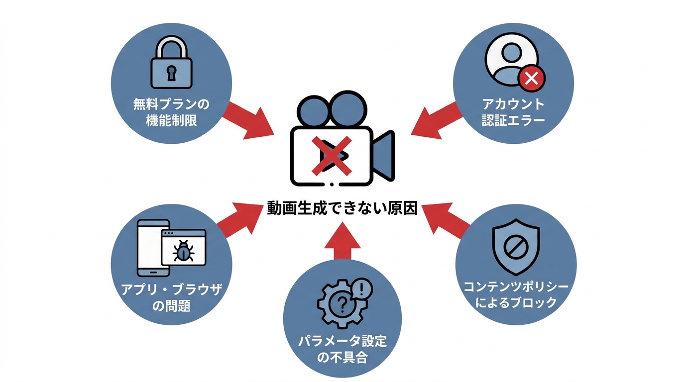 動画生成できない主な原因