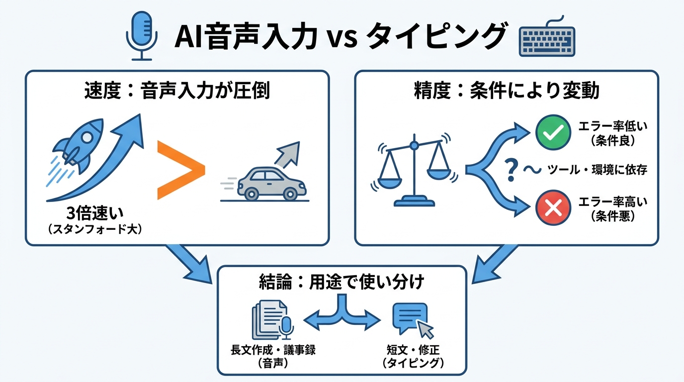 タイピングとの速度・精度比較