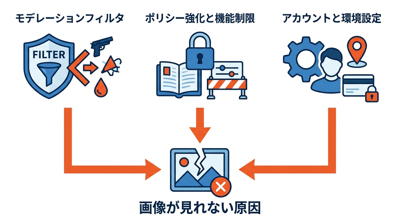 画像が見れない主な原因