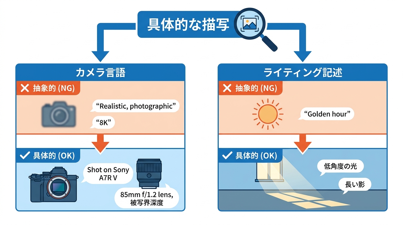 コツ2:カメラ言語とライティング記述