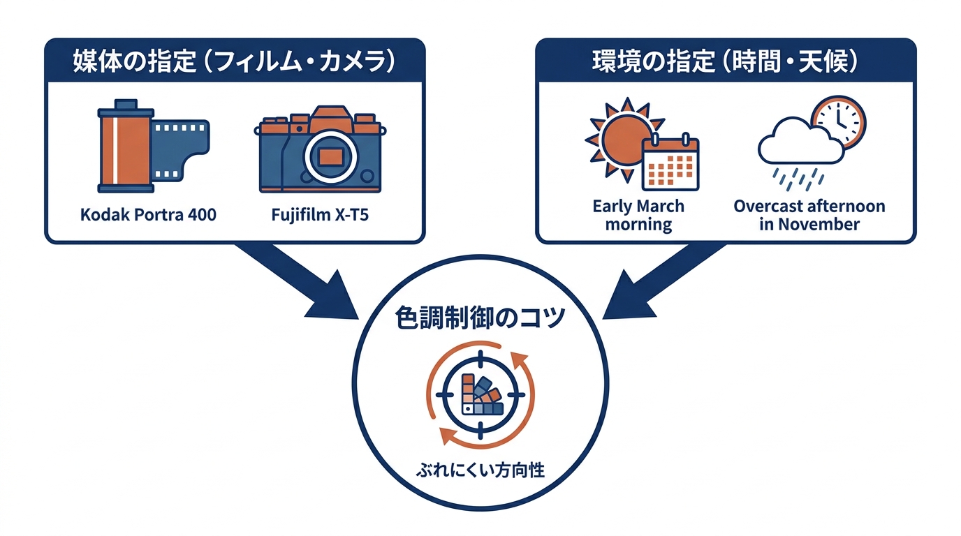 コツ3:フィルムストックと色調制御