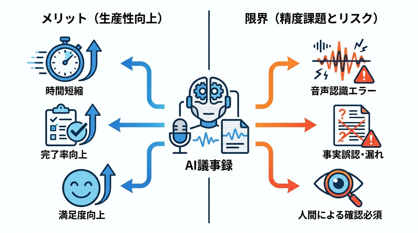 AI議事録のメリットと限界