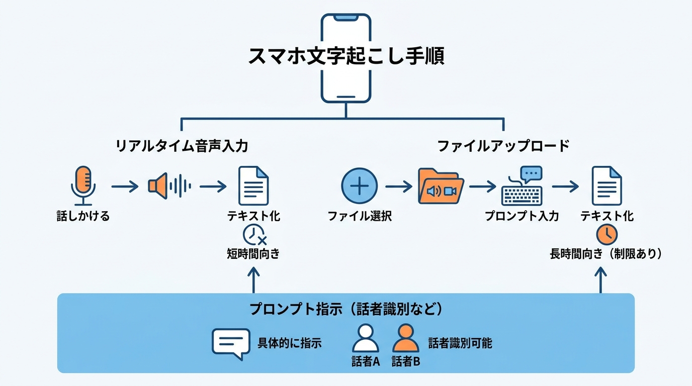 スマホでの文字起こし手順