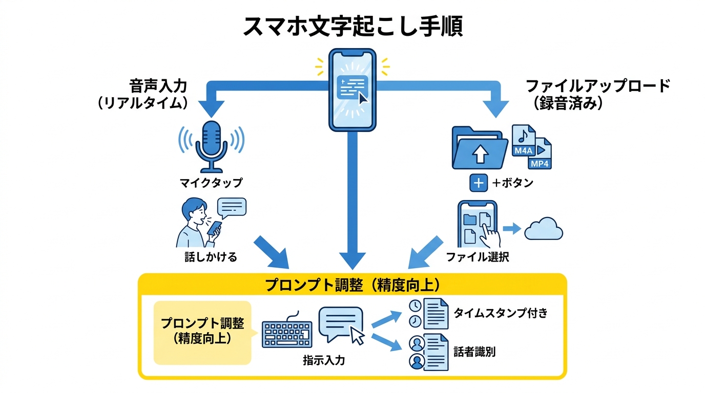 スマホで文字起こしする手順
