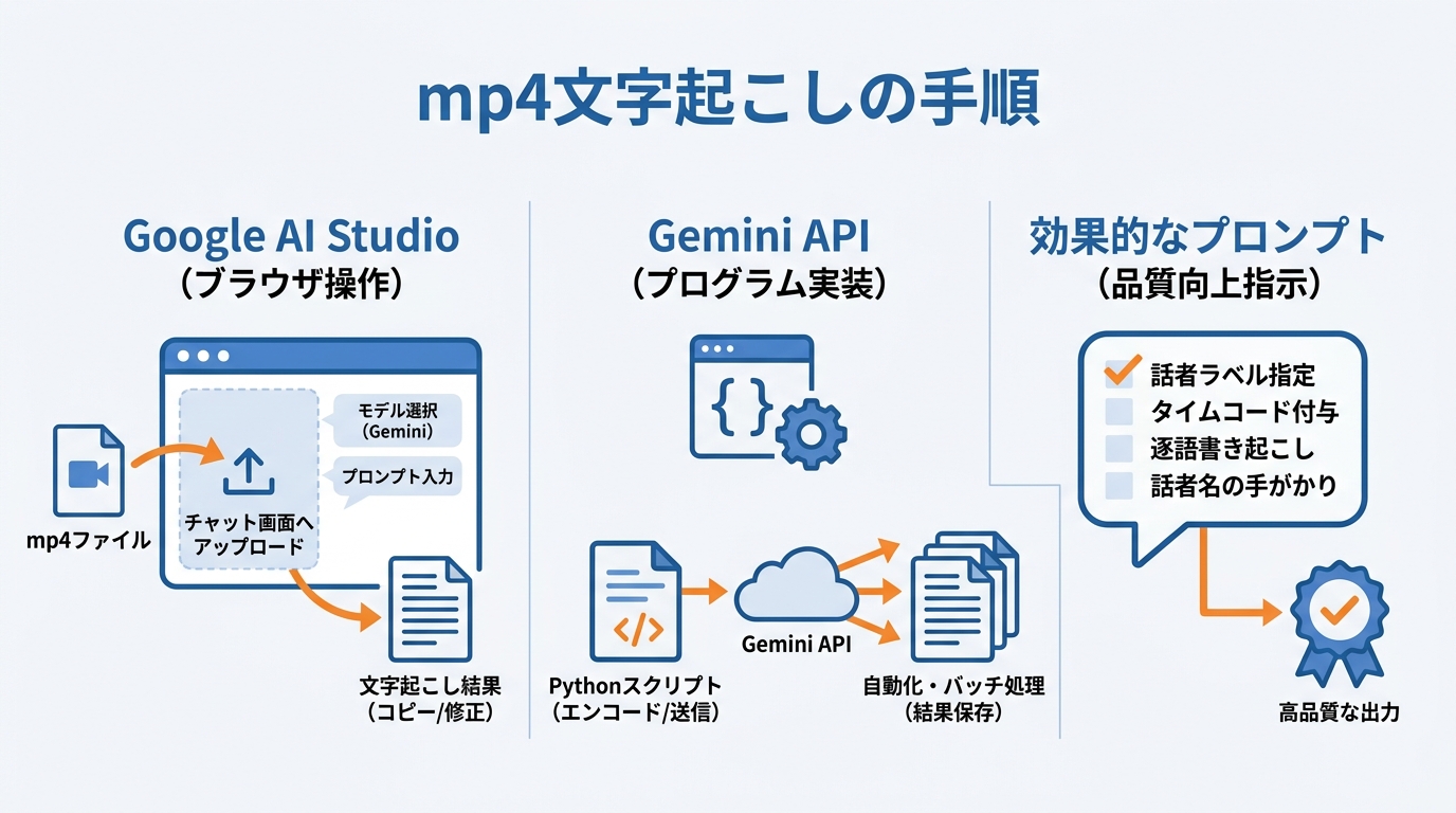 mp4文字起こしの手順