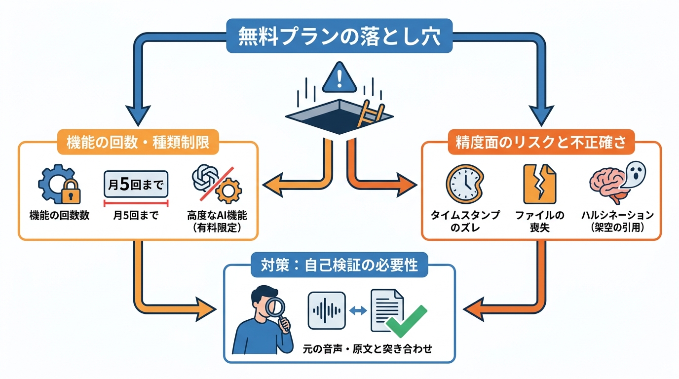 無料プランの落とし穴と注意点