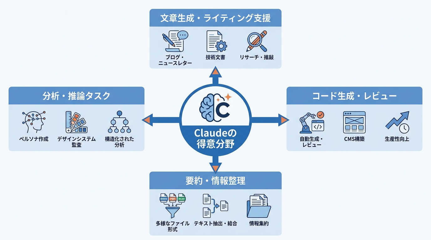 Claudeの得意分野一覧
