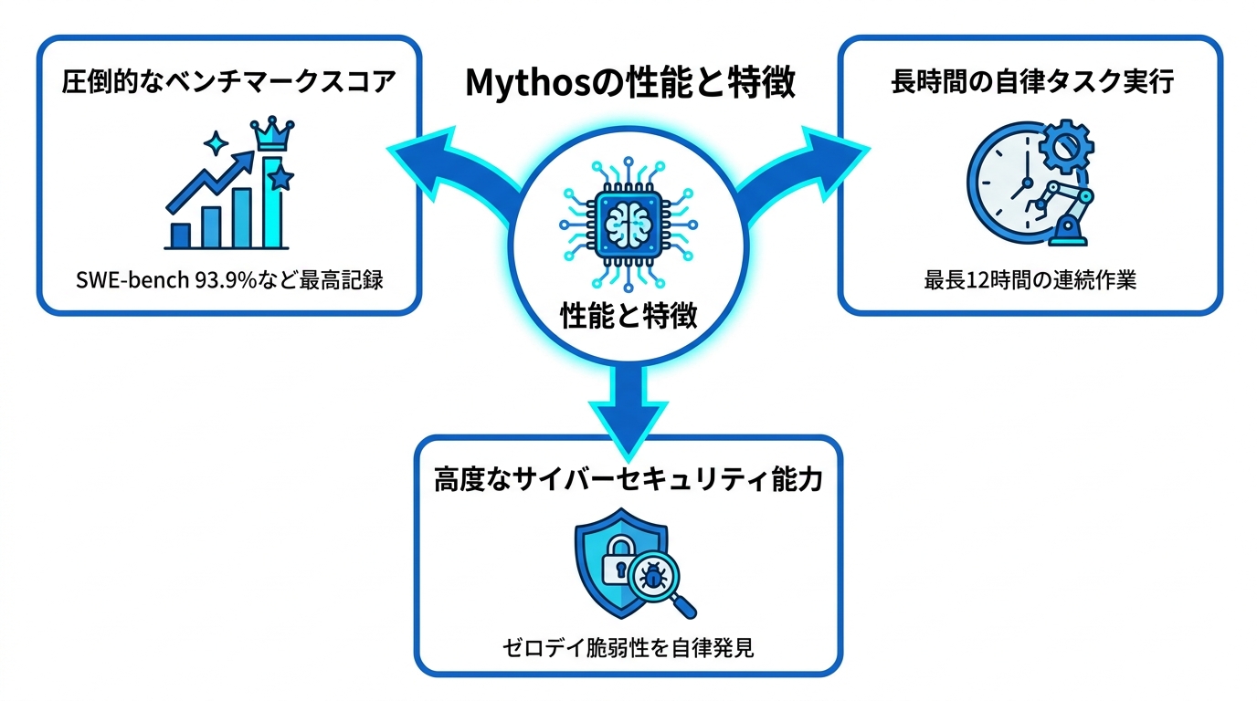 Mythosの主な性能と特徴