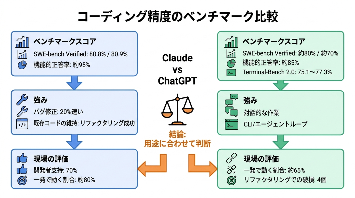 コーディング精度のベンチマーク比較