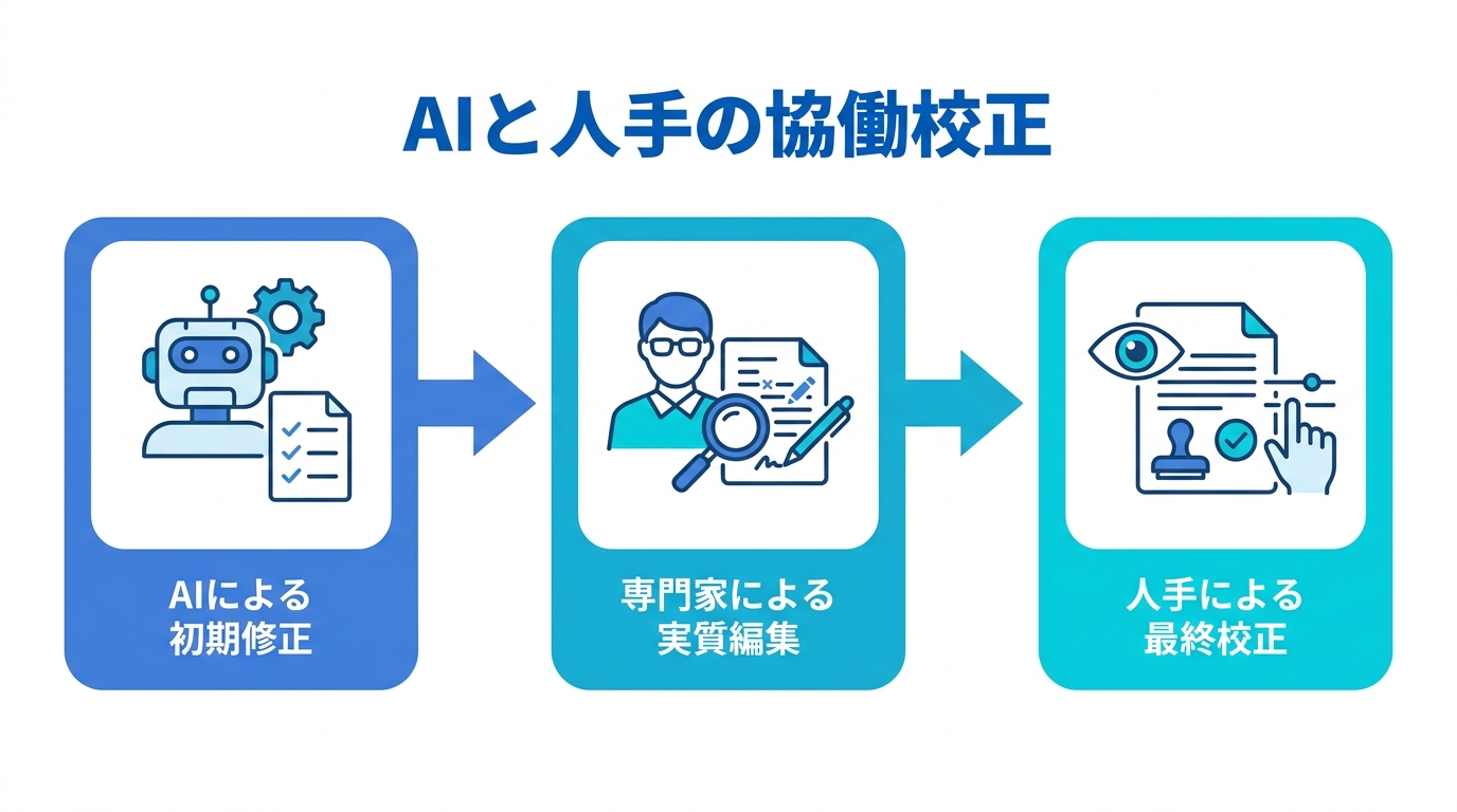 AIと人手を組み合わせた校正ワークフロー