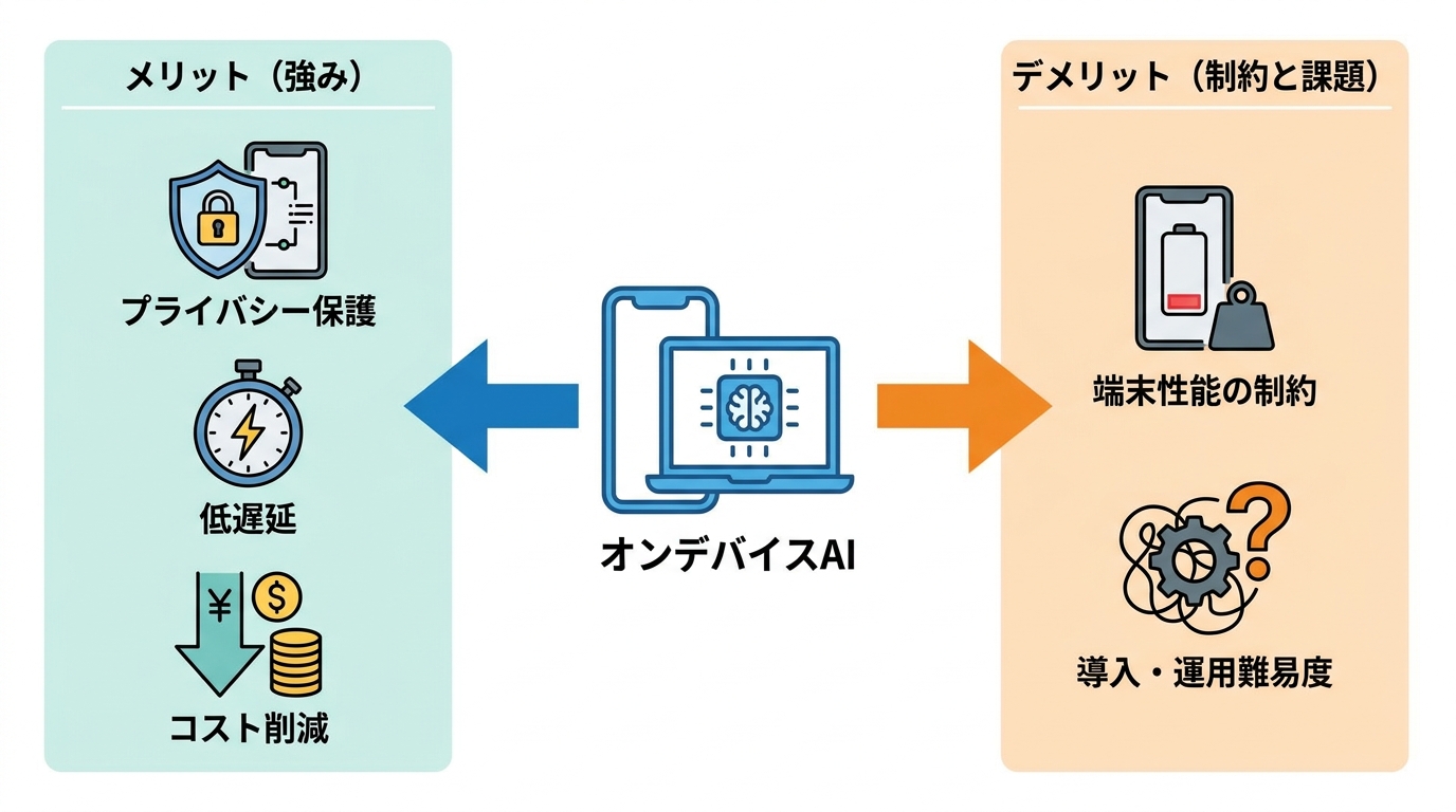 オンデバイスAIのメリットとデメリット