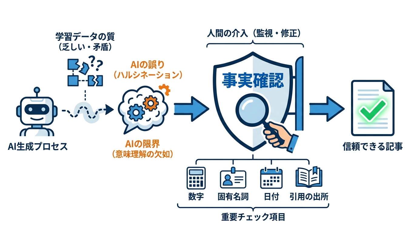 ハルシネーションと事実確認の注意点