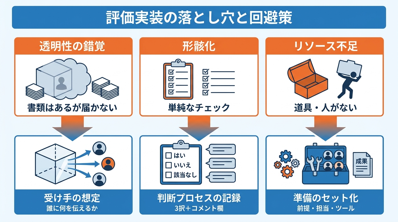 評価実装で陥りやすい失敗と回避策