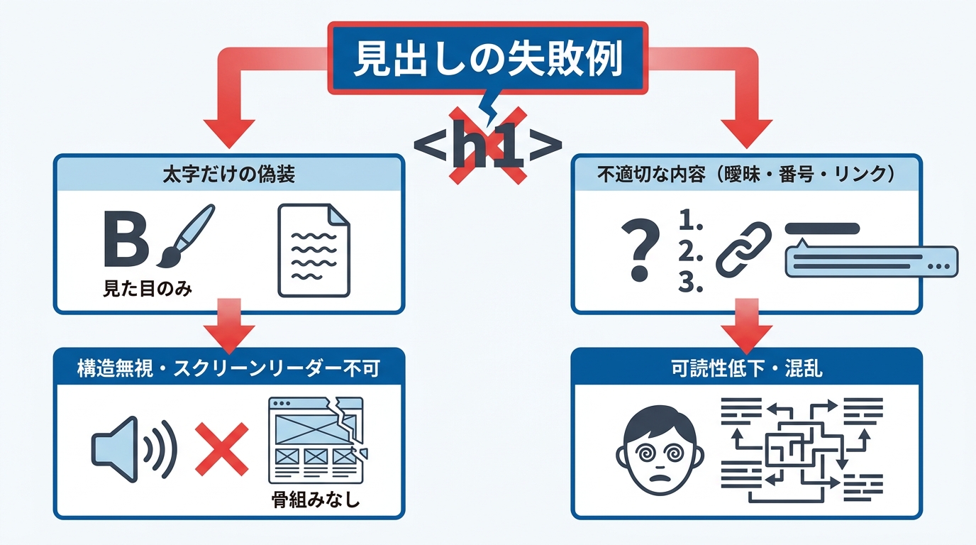 やってはいけない見出しの失敗例