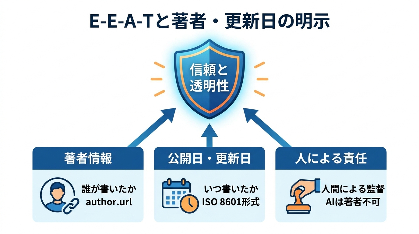 ポイント5 E-E-A-Tと著者・更新日の明示