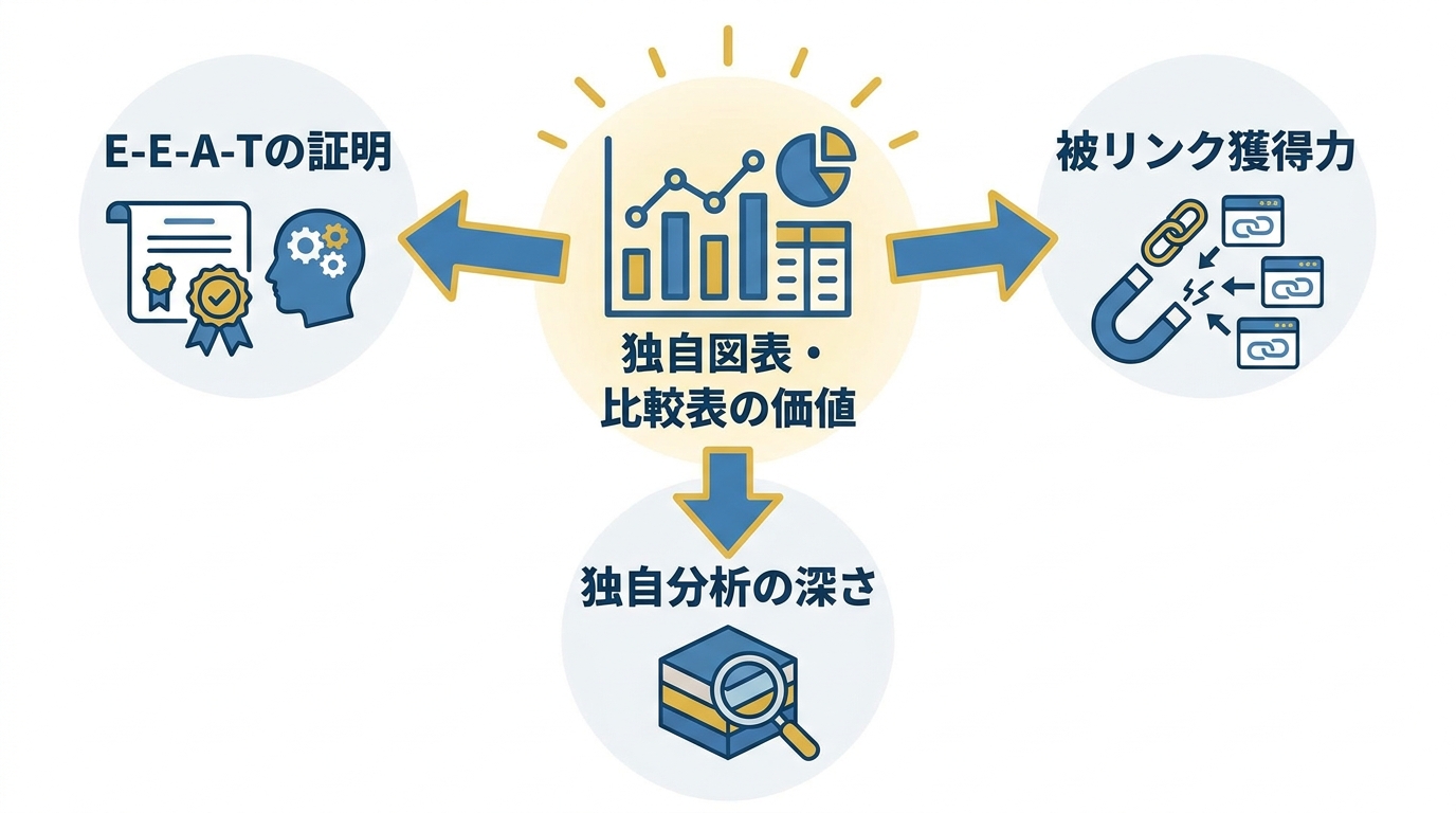独自図表・比較表が評価される理由