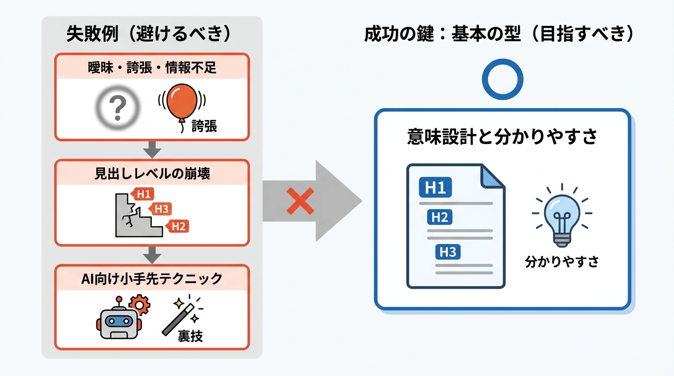 避けるべきタイトル・見出しの失敗例