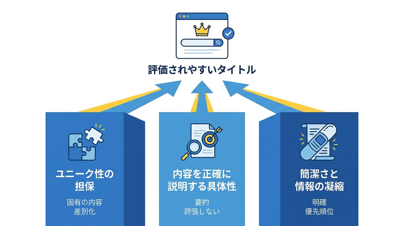 評価されやすいタイトルの3原則