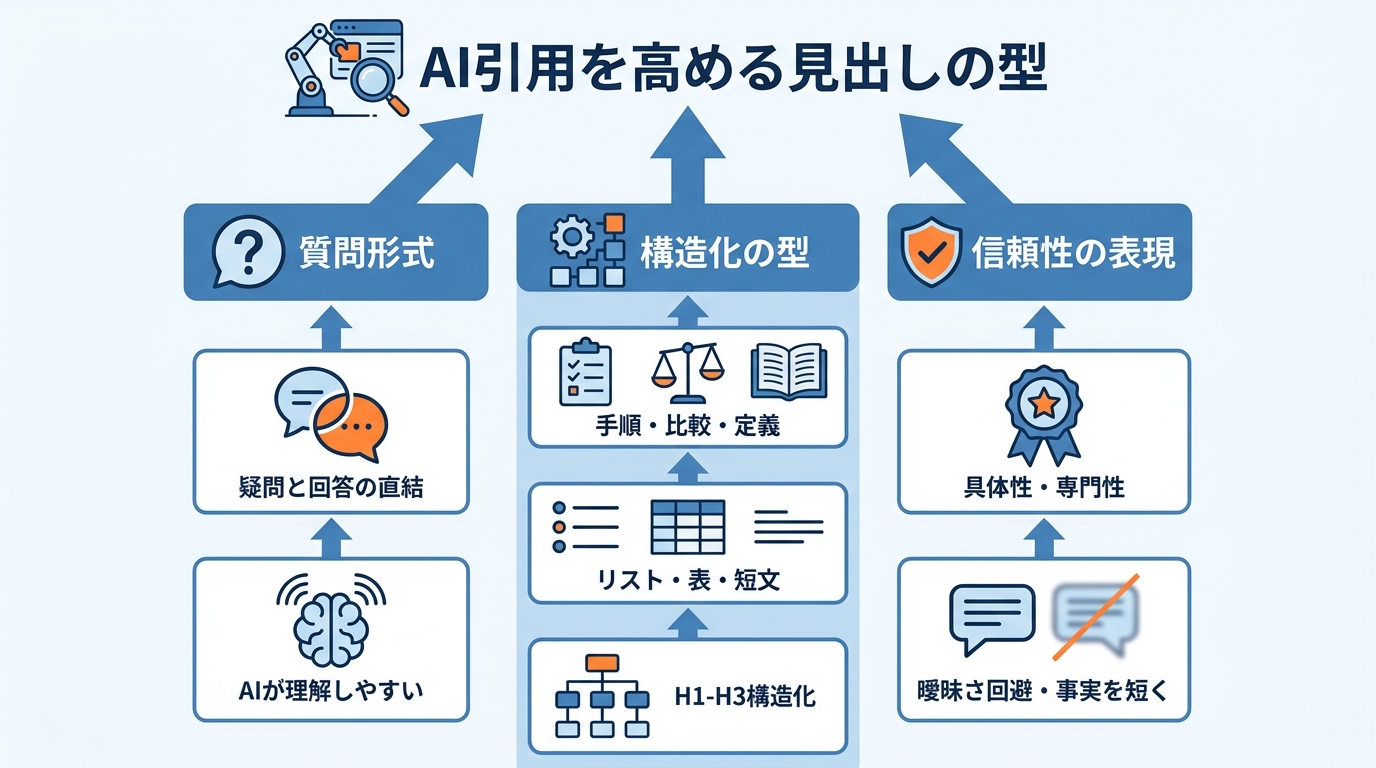 AI引用を高める見出しの型