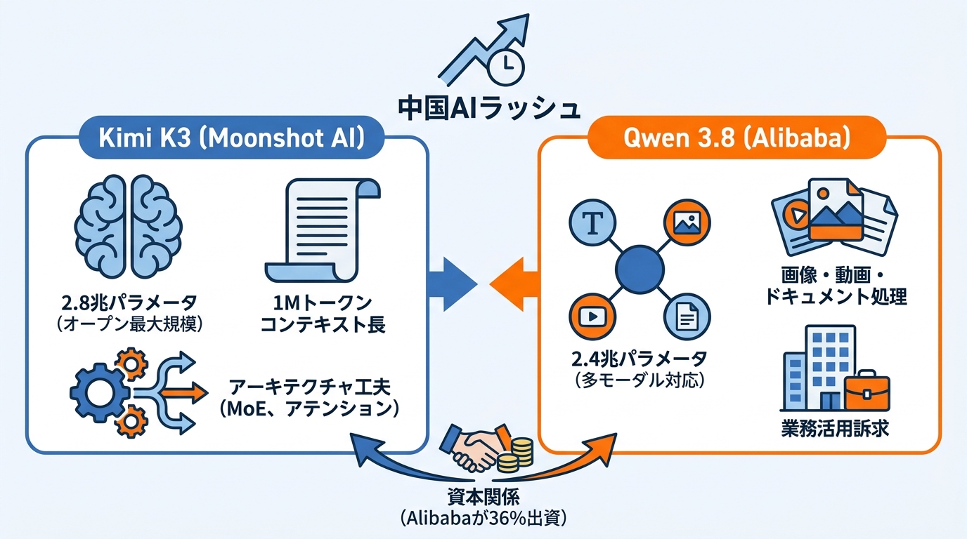 Kimi K3とQwen 3.8の基本概要