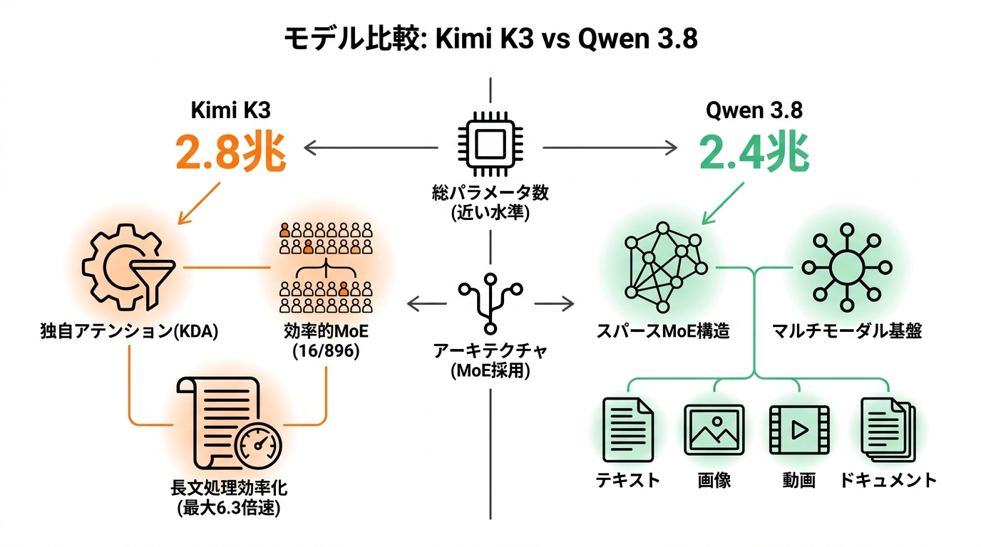 パラメータ規模とアーキテクチャ比較