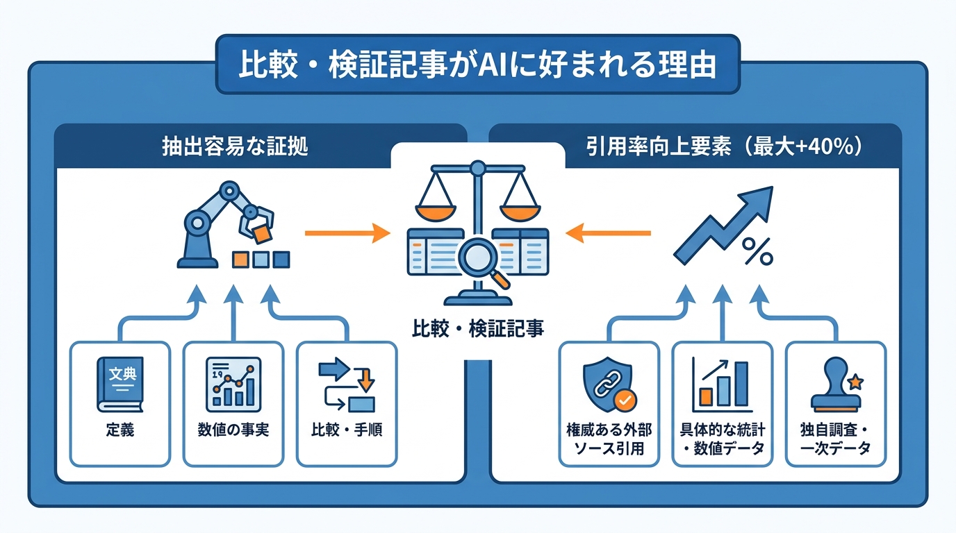 比較・検証記事がAIに好まれる理由