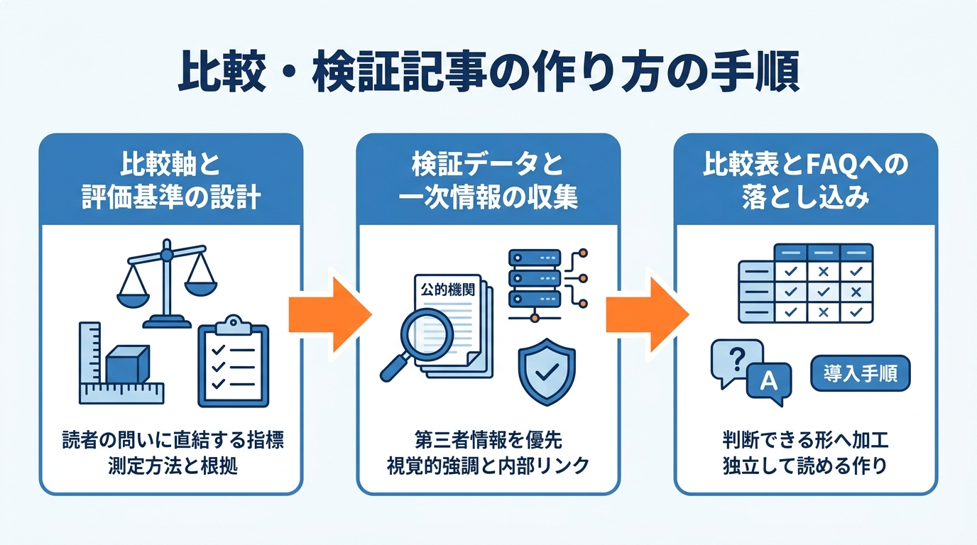 比較・検証記事の作り方の手順