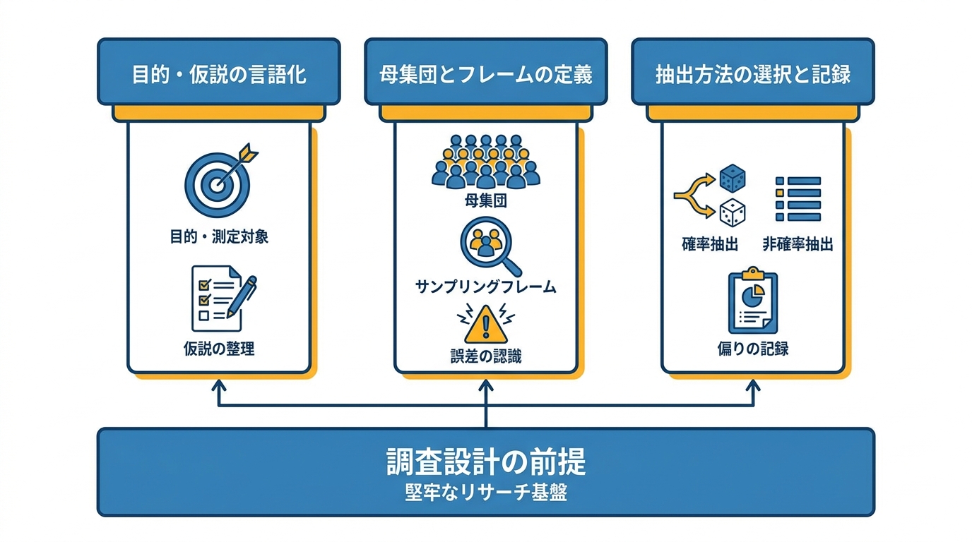 作成前に固める調査設計の前提