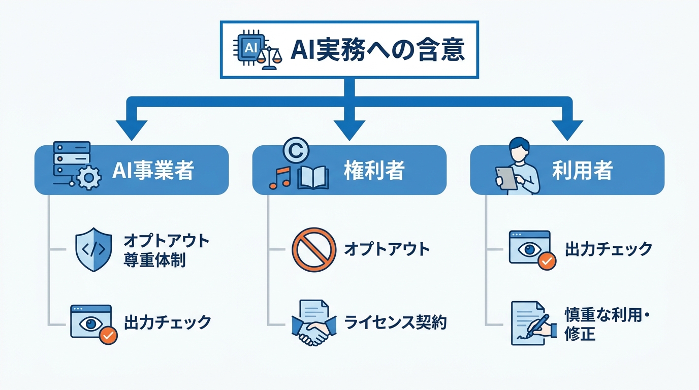 AI事業者・権利者・利用者への実務的含意