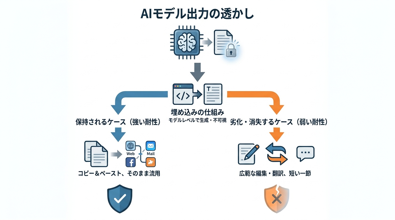 透かしの仕組みと持続性