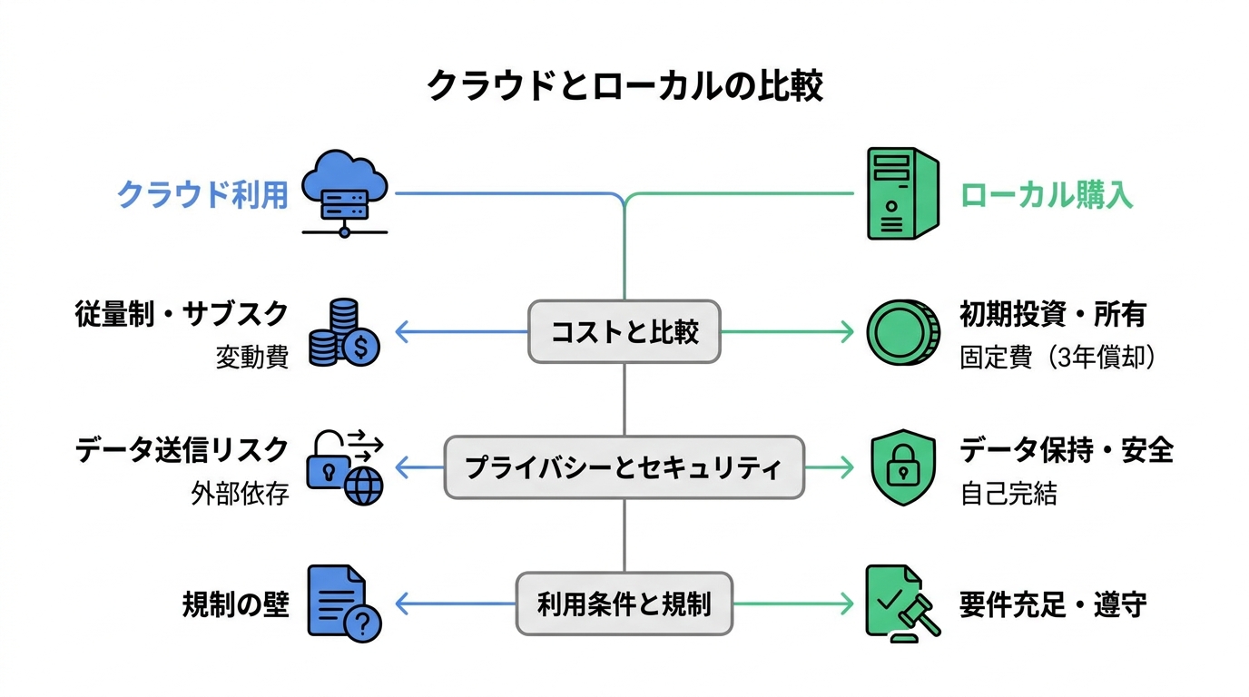 クラウド課金との比較軸