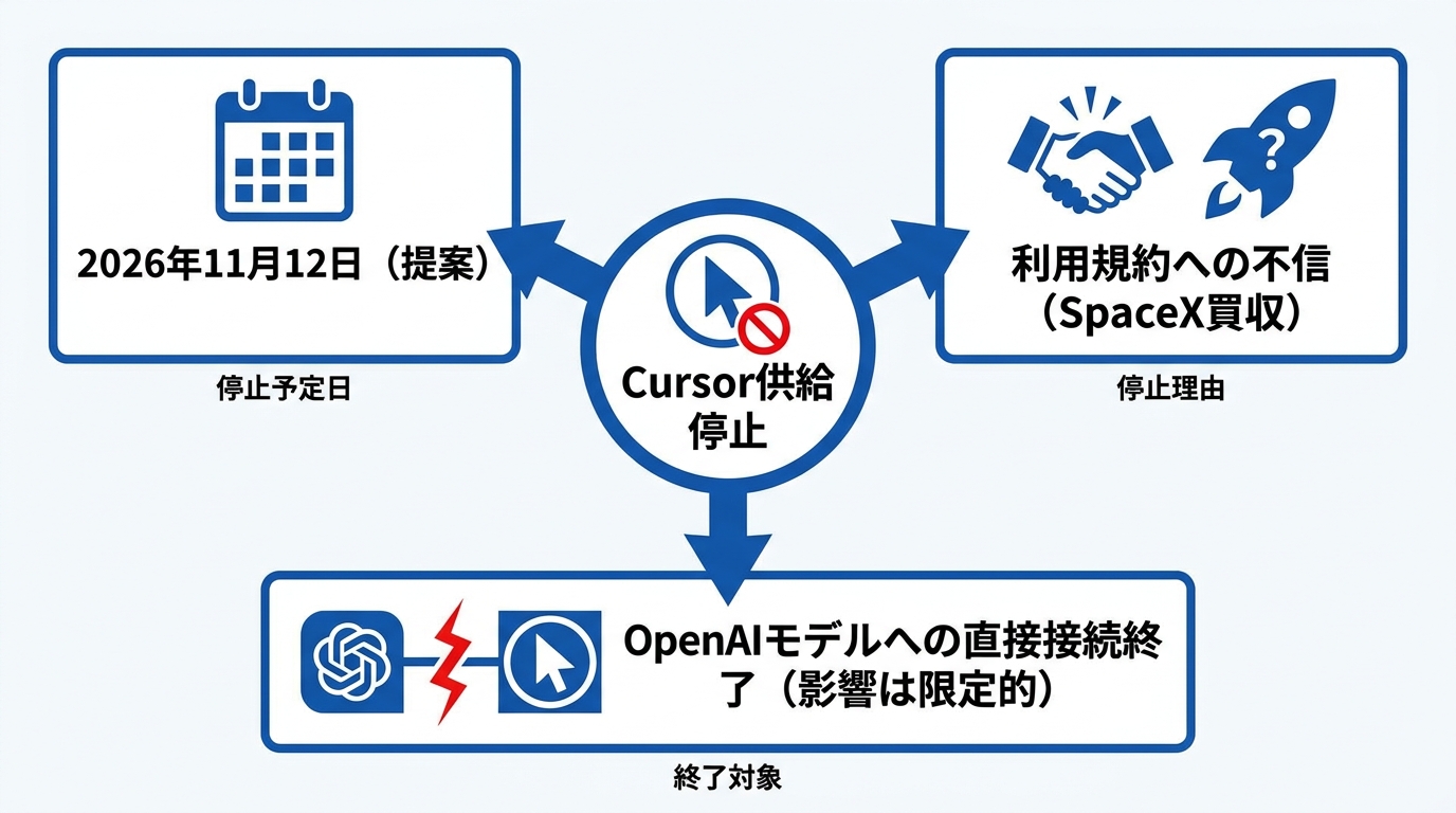 Cursor供給停止の基本情報