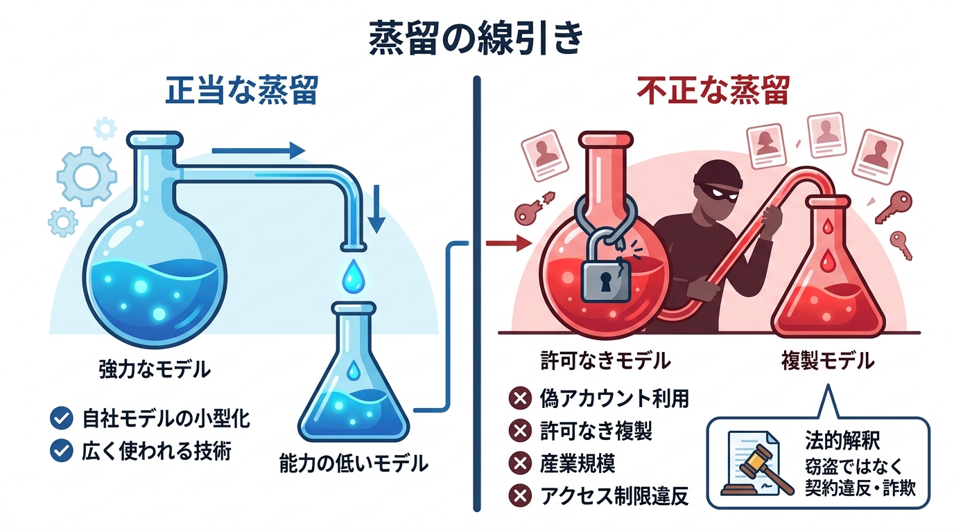 蒸留の仕組みと不正とされる線引き