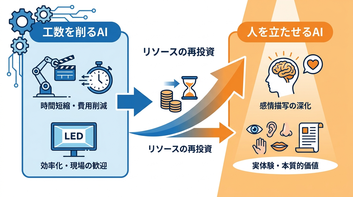 工数を削るAIと人を立たせるAI