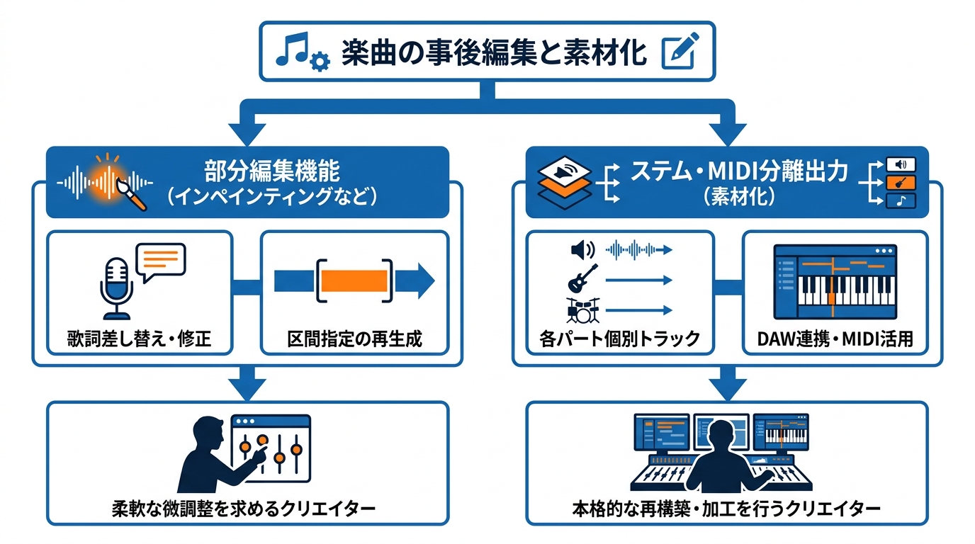 直す：部分編集とステム