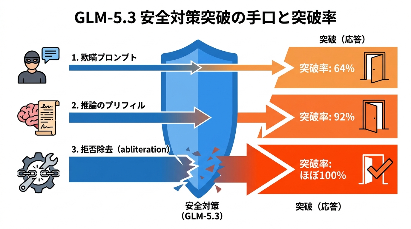 3つの手口と突破率の内訳