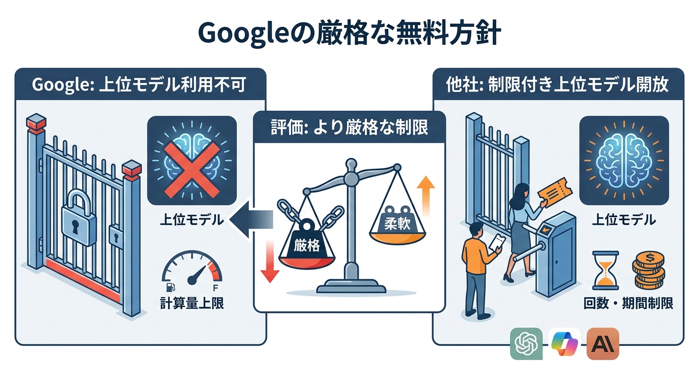 他サービスの無料プランとの違い