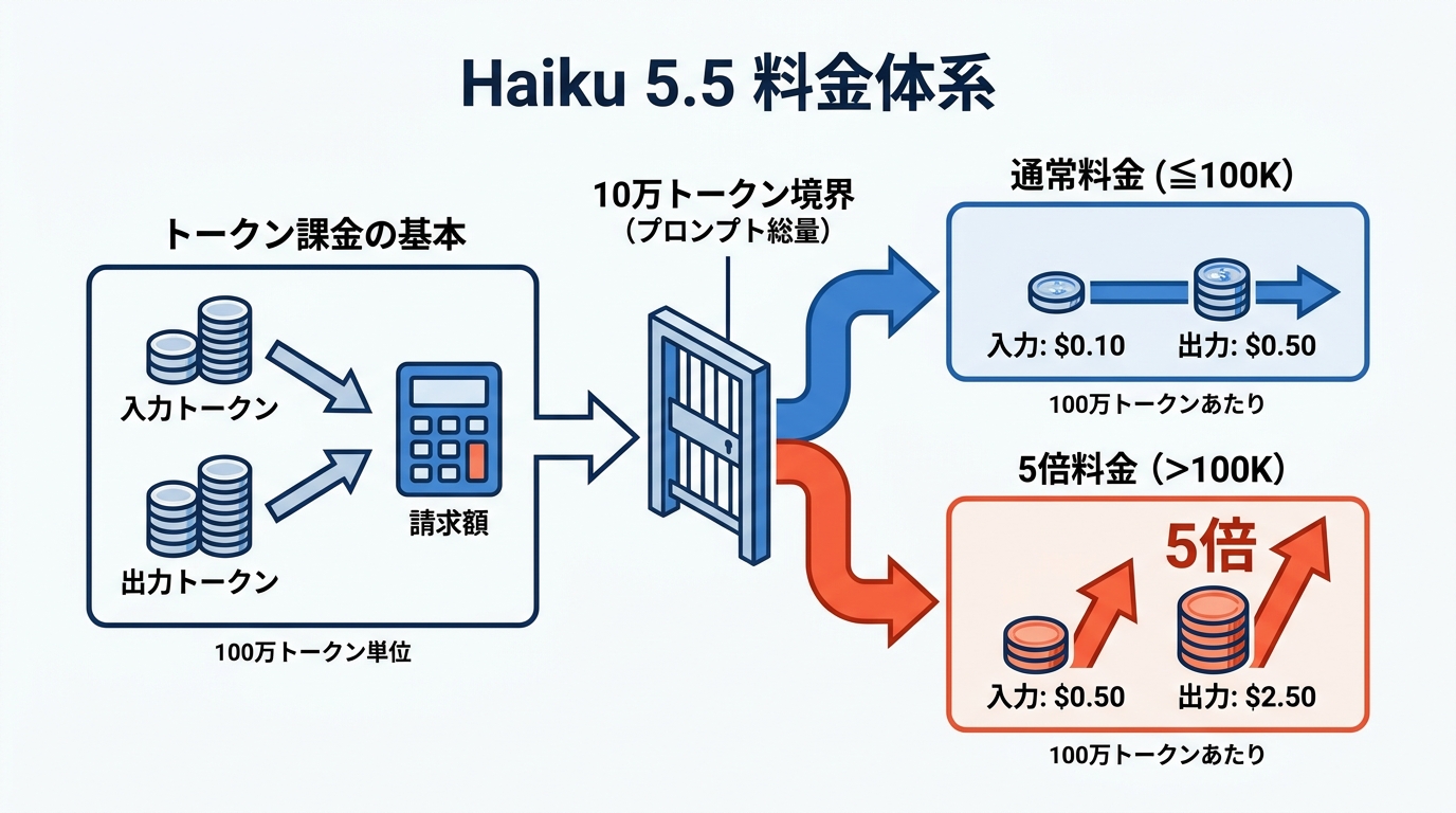 Haiku 5.5の単価と2段階料金